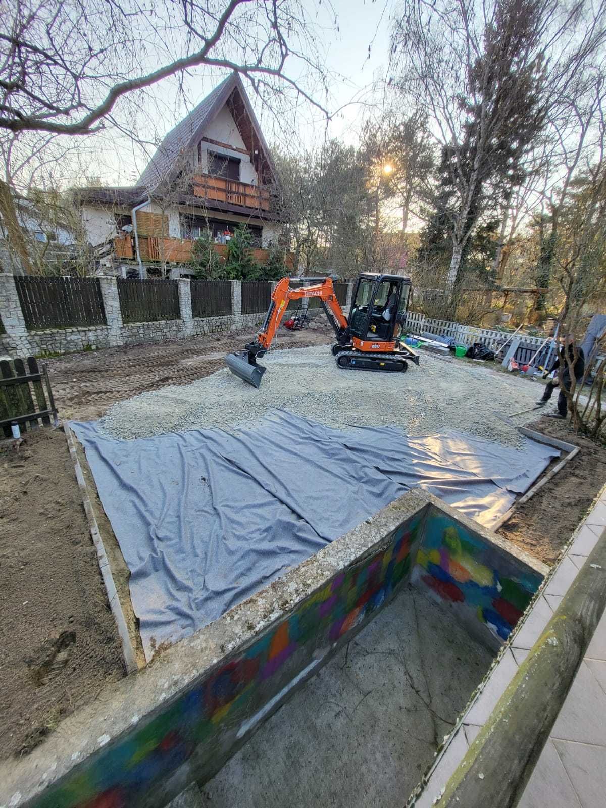 Usługi Minikoparka młot rozbiórki Wywrotka  Kostka brukowa WODKAN