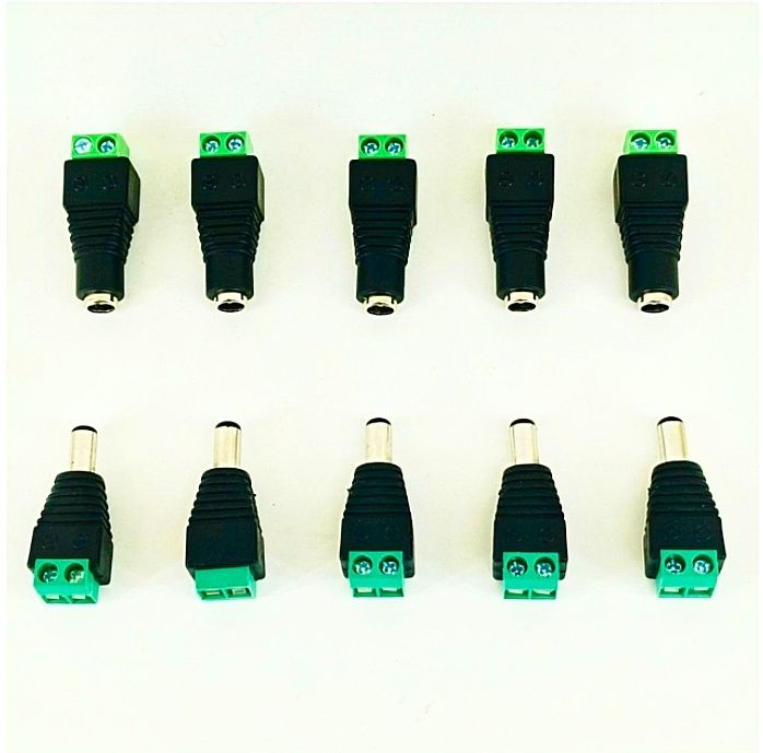 Штекера для живлення постійного струму,  5.5×2.1 мм. для відеонагляду.