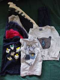 Ubrania 86-92, paka, bluzki, spodnie, sweter, buty