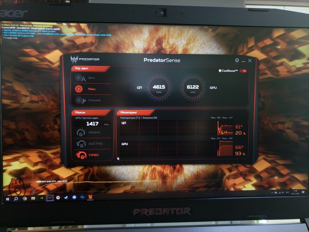 Acer Predator Helios 300 G3-572 GTX 1060 6GB игровой