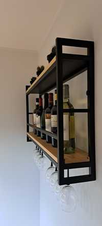 Regał Loft półka na wino I kieliszki