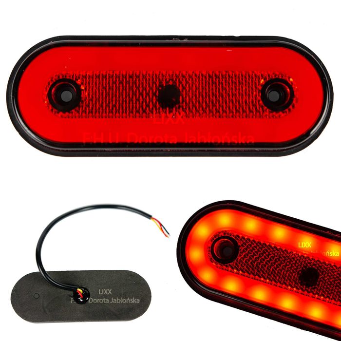 Lampa 115mm OBRYSOWA CZERWONA 20 LED diodowa Obrysówki SOLIDNA 12V 24V