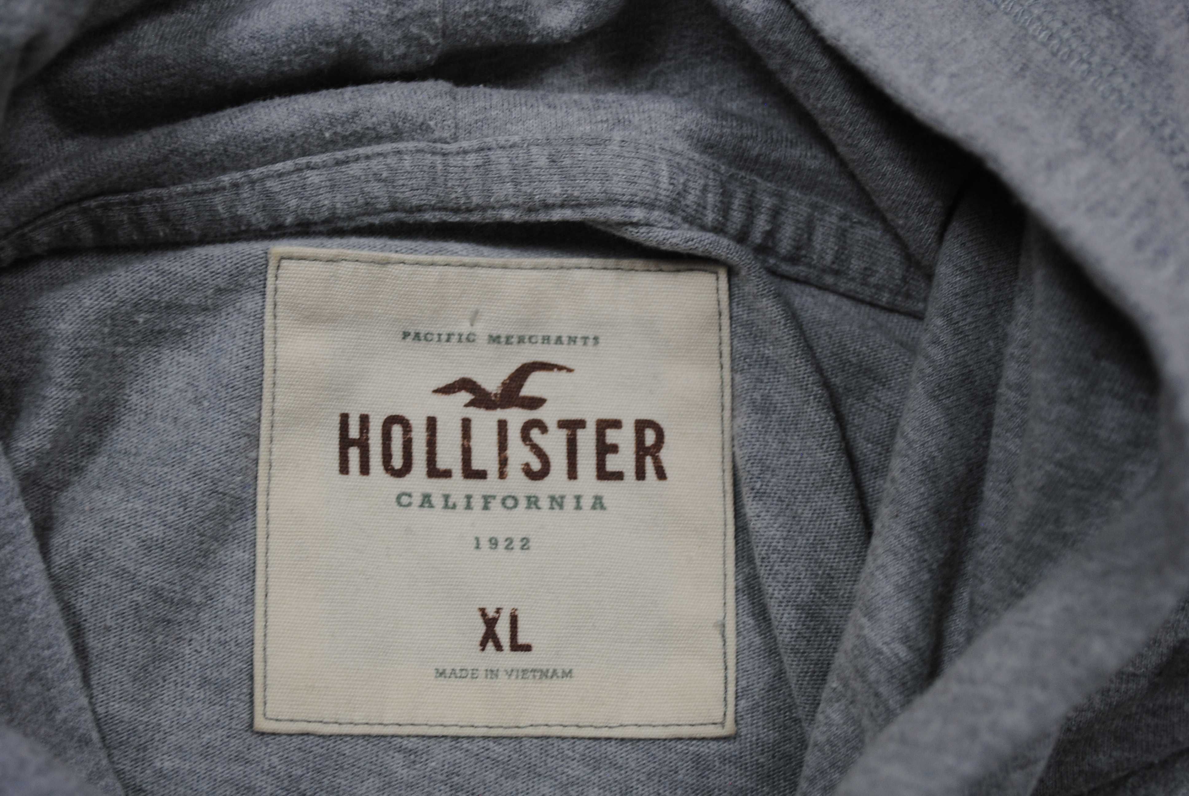 Hollister Bluza Hoodie Damska Kaptur SZARA DUŻA Logo Klasyk Unikat XL