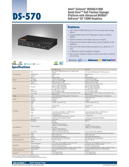 Mini PC fanless CPU Intel N2930 grafika NVIDIA GT730M 8GB RAM SSD WiFi