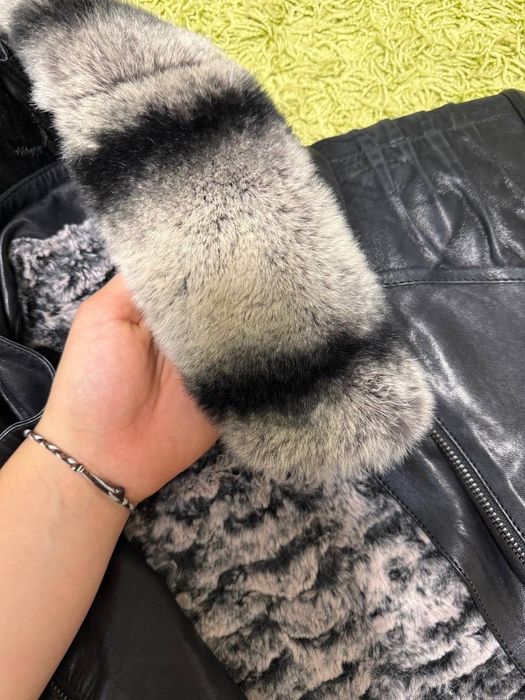 Демисезонний поданий піджак з натуральної хутра шиншили