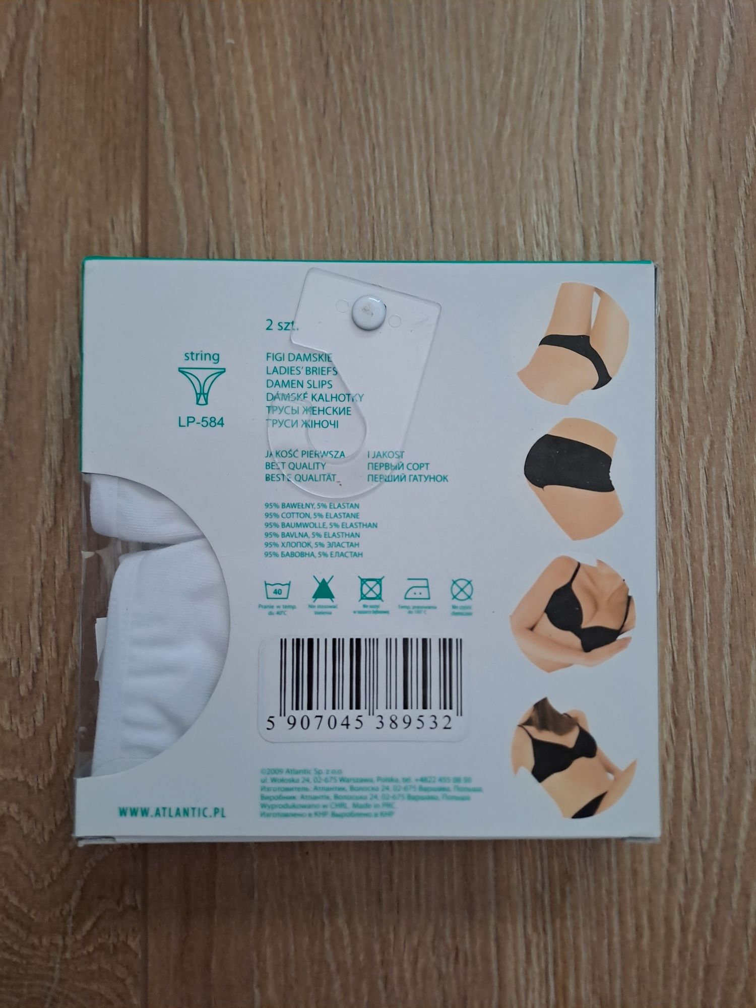 Stringi damskie Atlantic, rozmiar XL, 2PACK, bawełna