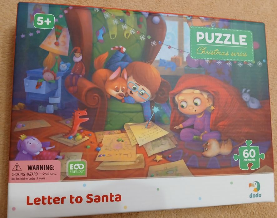 Dodo puzzle christmas, 5+, 60 шт, Пазли Додо Різдво, лист Санті
