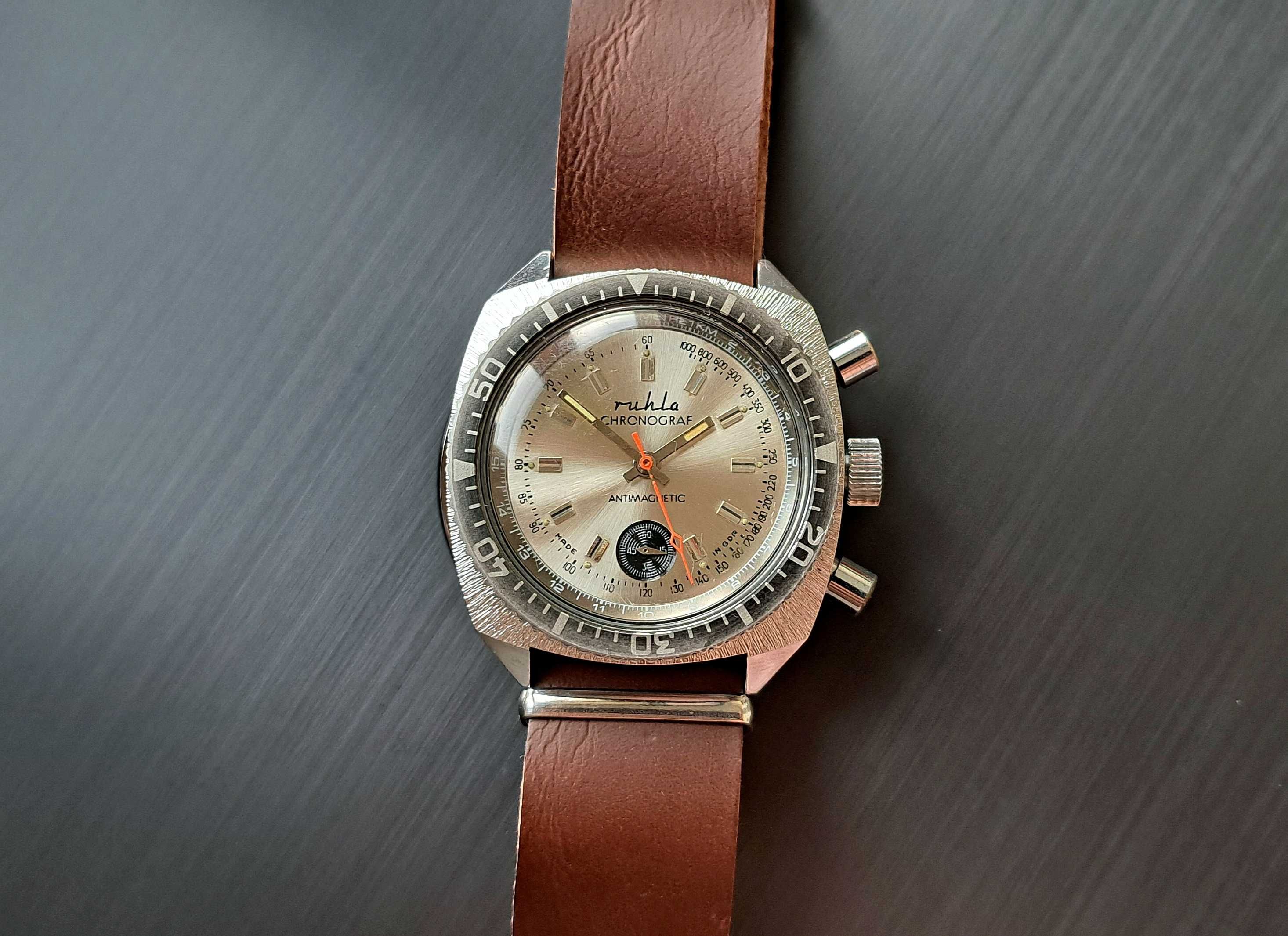 Ruhla Chronograf niemiecki zegarek vintage