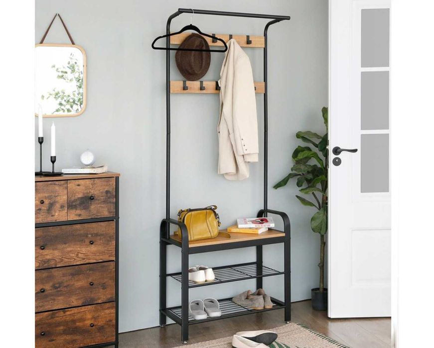 Wieszak stojący z półką i siedziskiem do przedpokoju *DOSTAWA GRATIS*