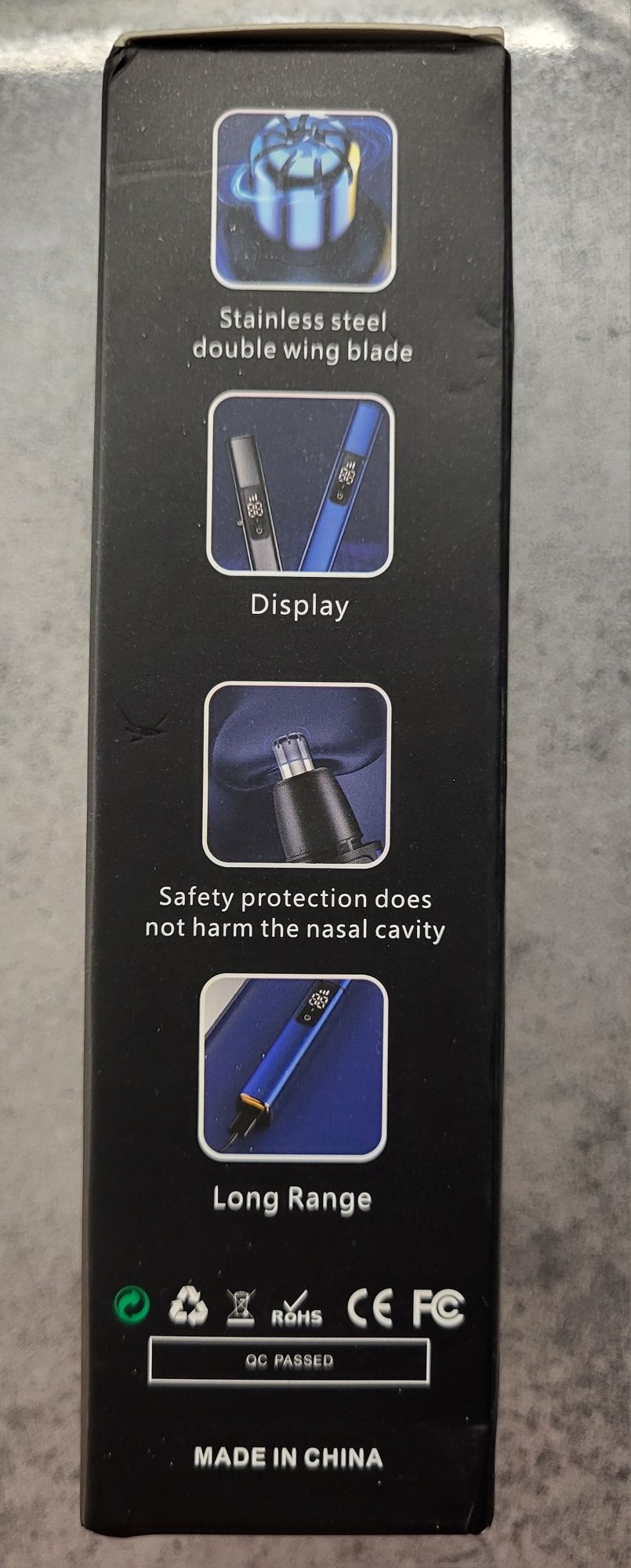 NOWY Trymer do nosa i uszu na USB-C, wyświetlacz..