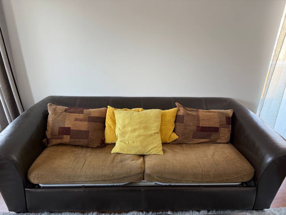 Duża rozkładana sofa z materacem – 220 cm, Bąkowo