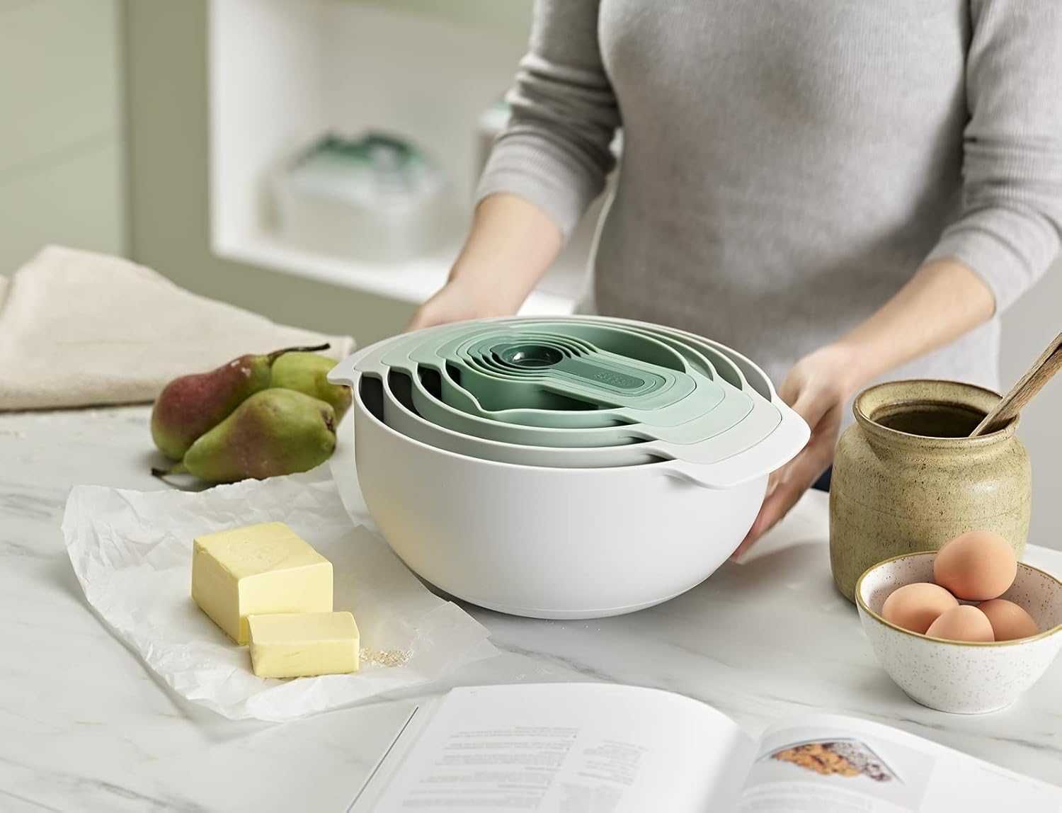 Набір кухонних мисок 9 шт. Joseph Joseph Nest Plus 9 Green