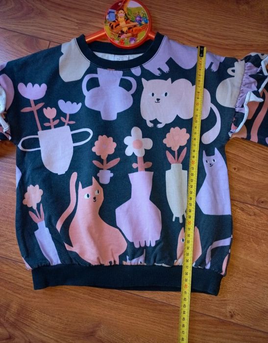 Lindex komplet set bluza + legginsy 110 kotki koty