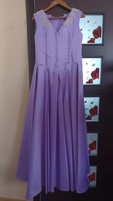 Сукня атласна, бузкова