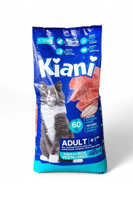 Корм для котів 20кг риба, курка, яловичина корм для котиків Кіані