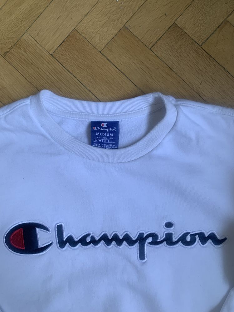 Bluza Champion crewneck bez kaptura biala S oryginalna