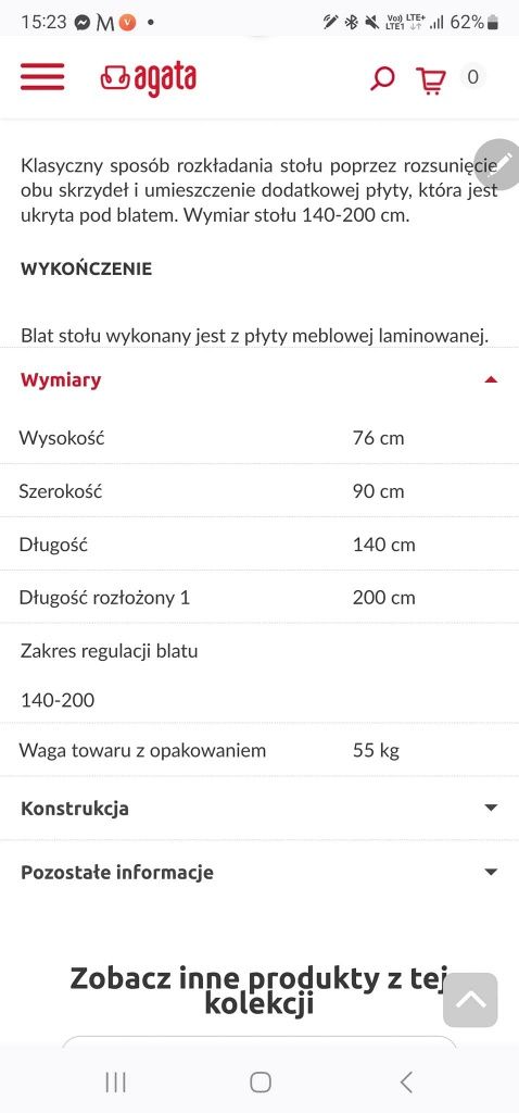 Stół rozkładany z Agata meble