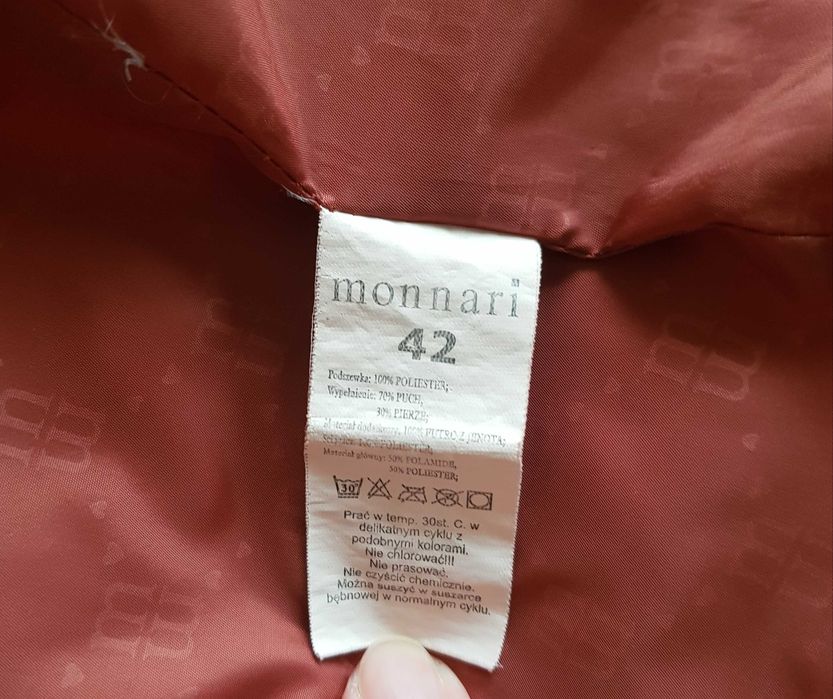 Kurtka puchowa Monnari roz. 42 kolor bordowy