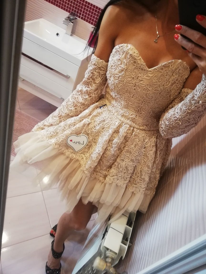 Nowa sukienka Lou 34 xs księżniczka wesele osiemnastka falbanki