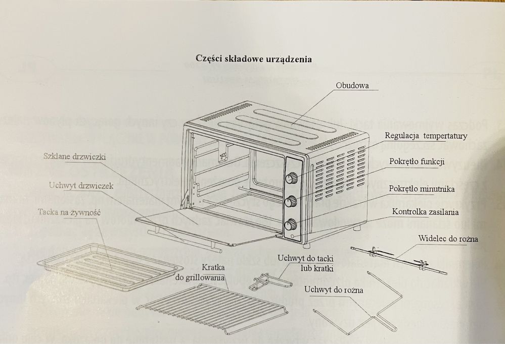 Piekarnik elektryczny 1800W wolnostojący