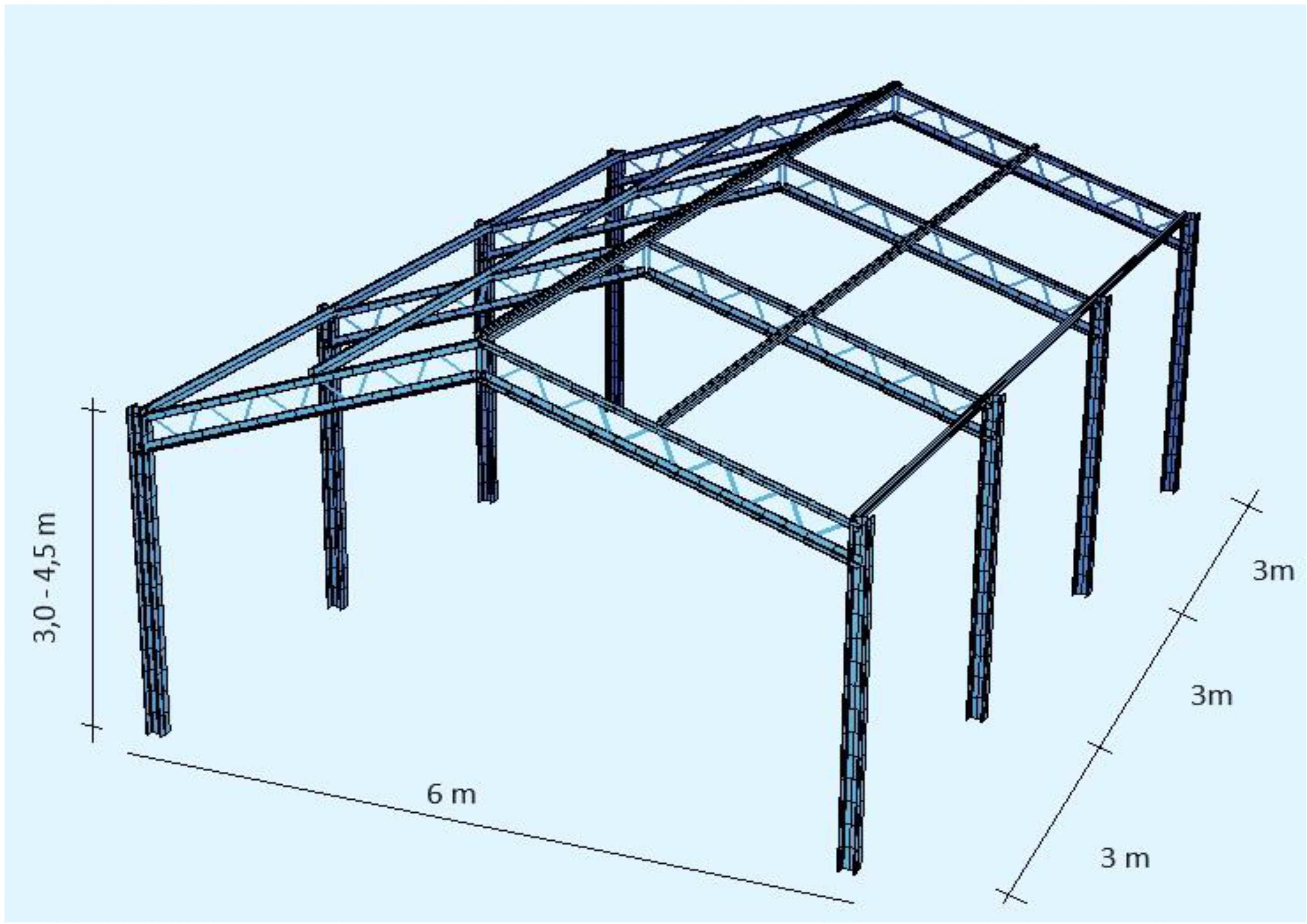 Hala, Magazyn, Wiata, Garaż, 6 m x 9 m, h= 3 m, …………………. NOWA !!!
