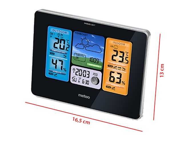 Stacja pogody Meteo SP67 - kolor, zasilacz, czujka - OUTLET