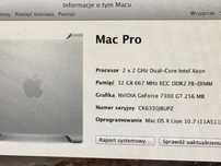 Apple Mac Pro stacja robocza Ram 16GB HDD 500GB
