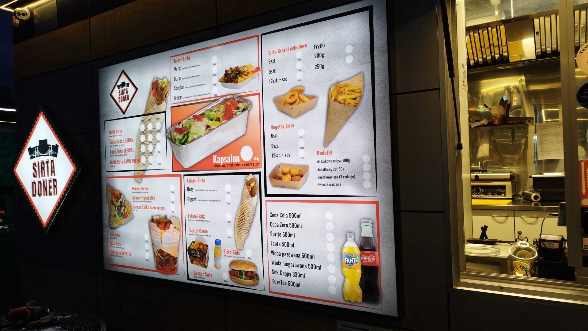 Kebab Menuboard Reklama menu