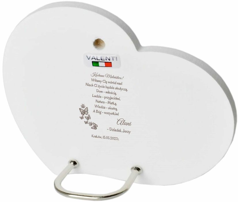 Srebrny Obrazek z Grawerem Święta Rodzina Serce Pamiątka Ślubu