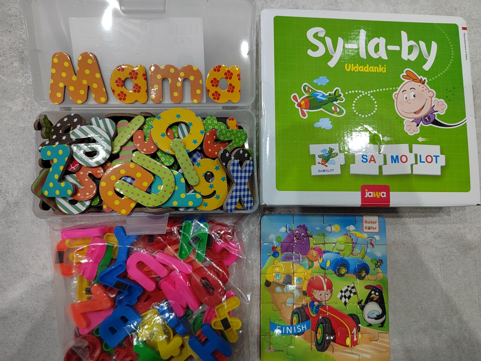 Literki i puzzle magnetyczne + sylaby