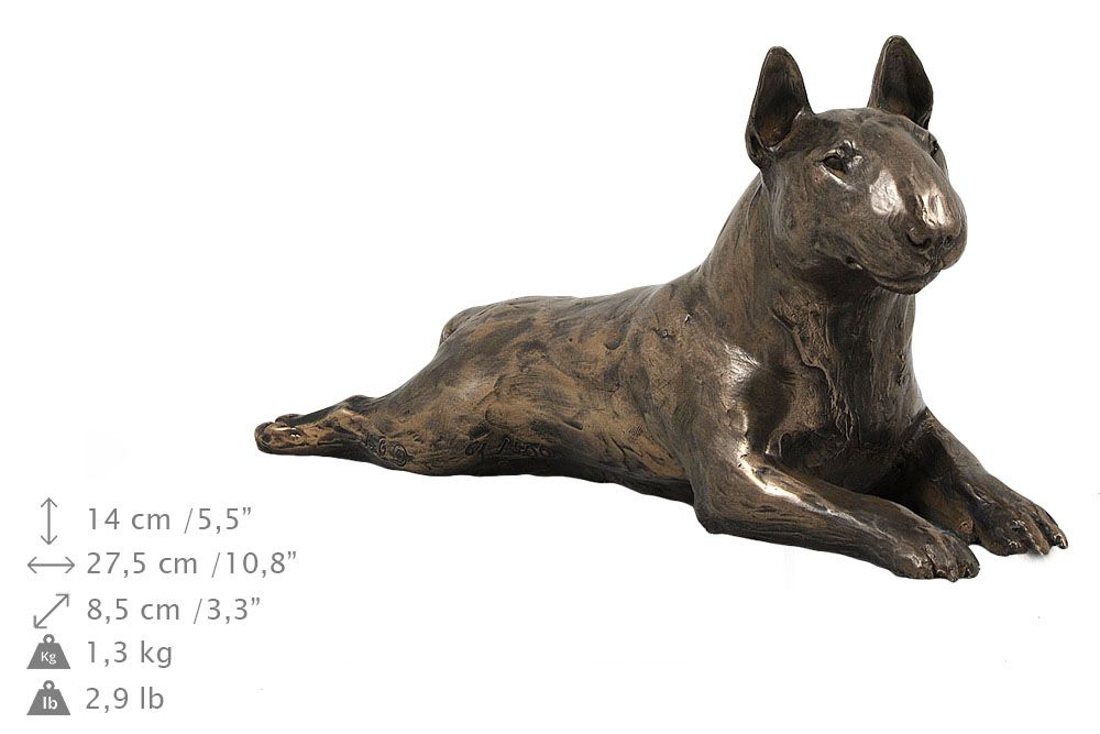 Bulterier drewniana niska urna Art-Dog
