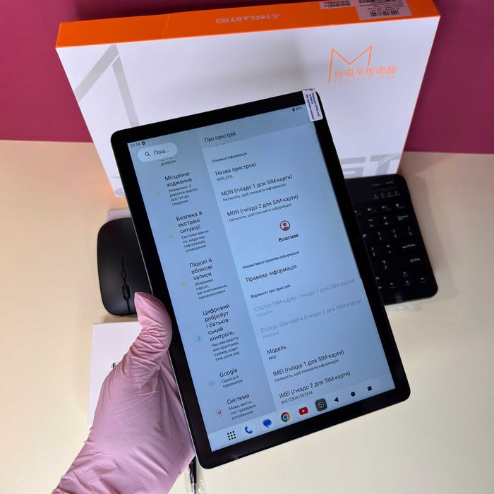 Планшет з клавіатурою мишкою чохол 6/128ГБ підтримка 2 Sim карт