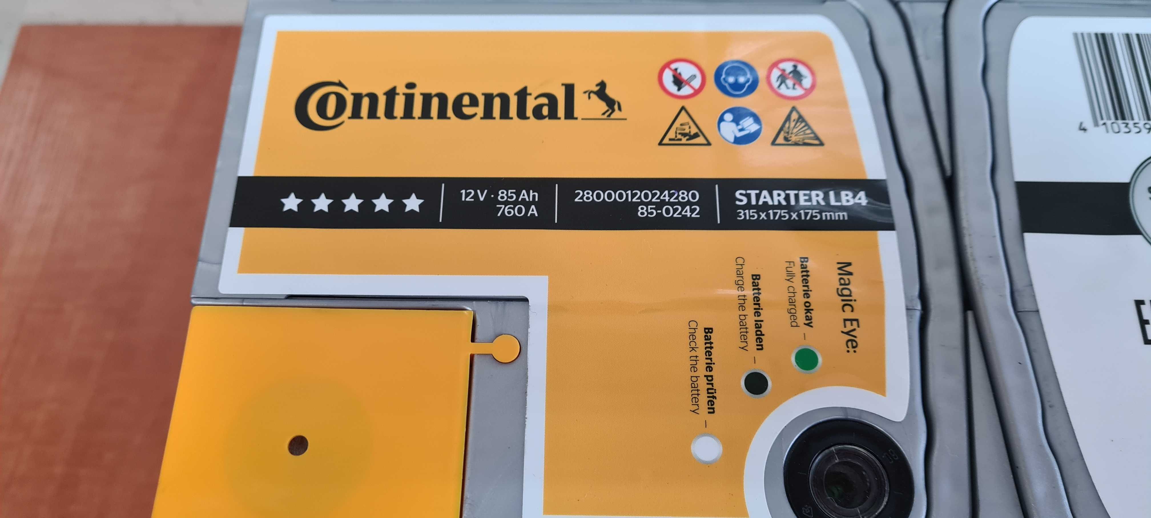 Akumulator Continental 12V 80Ah 85Ah 760A - Klasa Premium LB4 Promocja