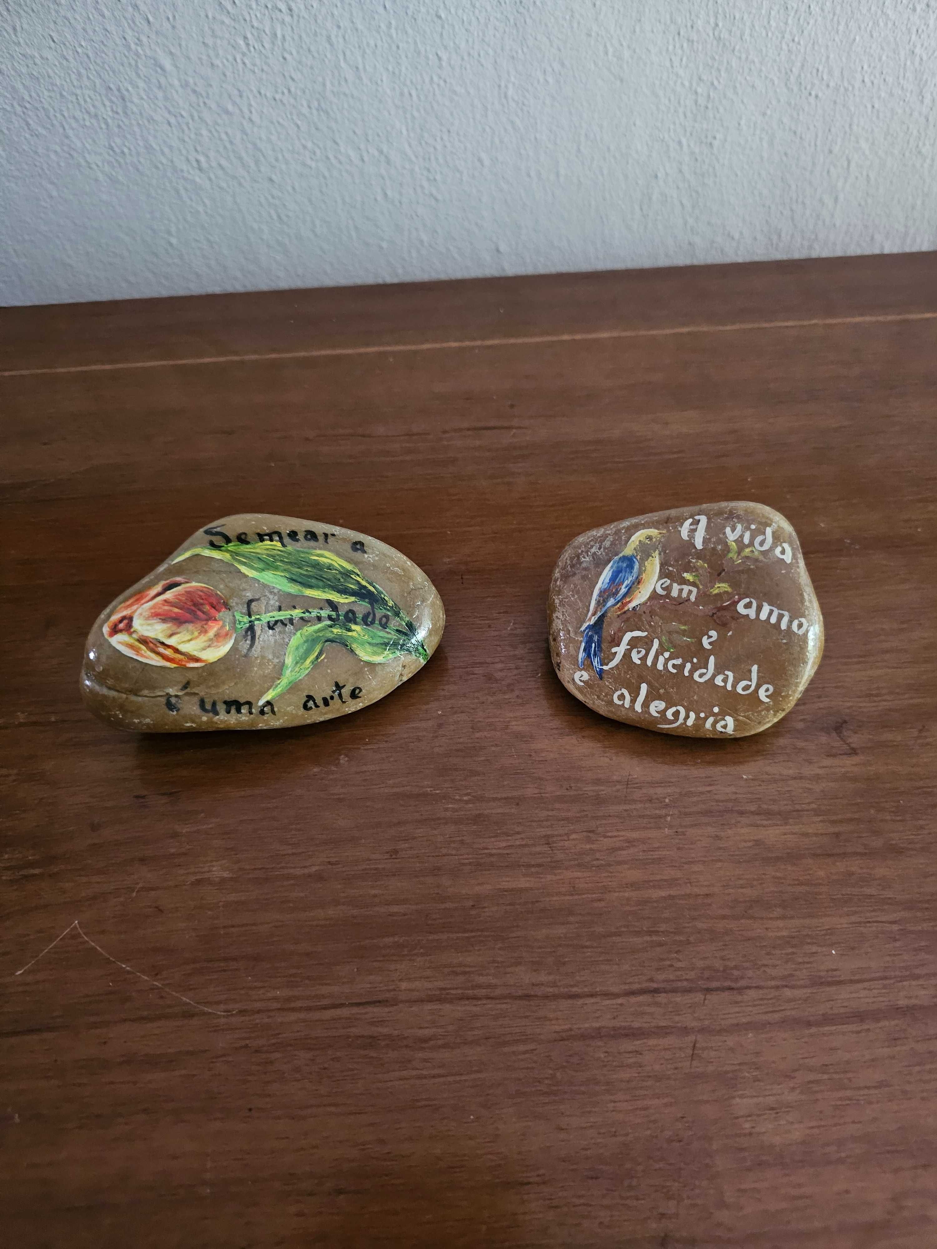 Conjunto de Pedras Decorativas Pintadas à Mão