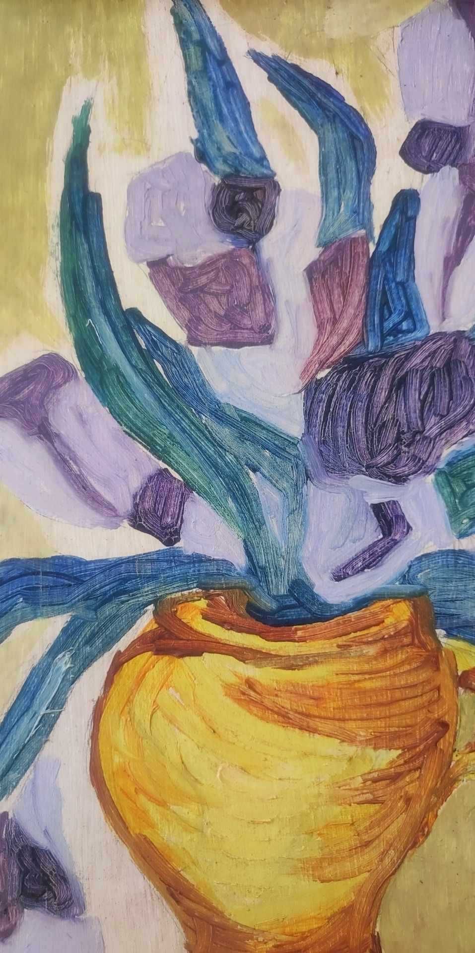 Vaso com arranjo de flores - pintura a óleo antiga - Quadro - Van Gogh