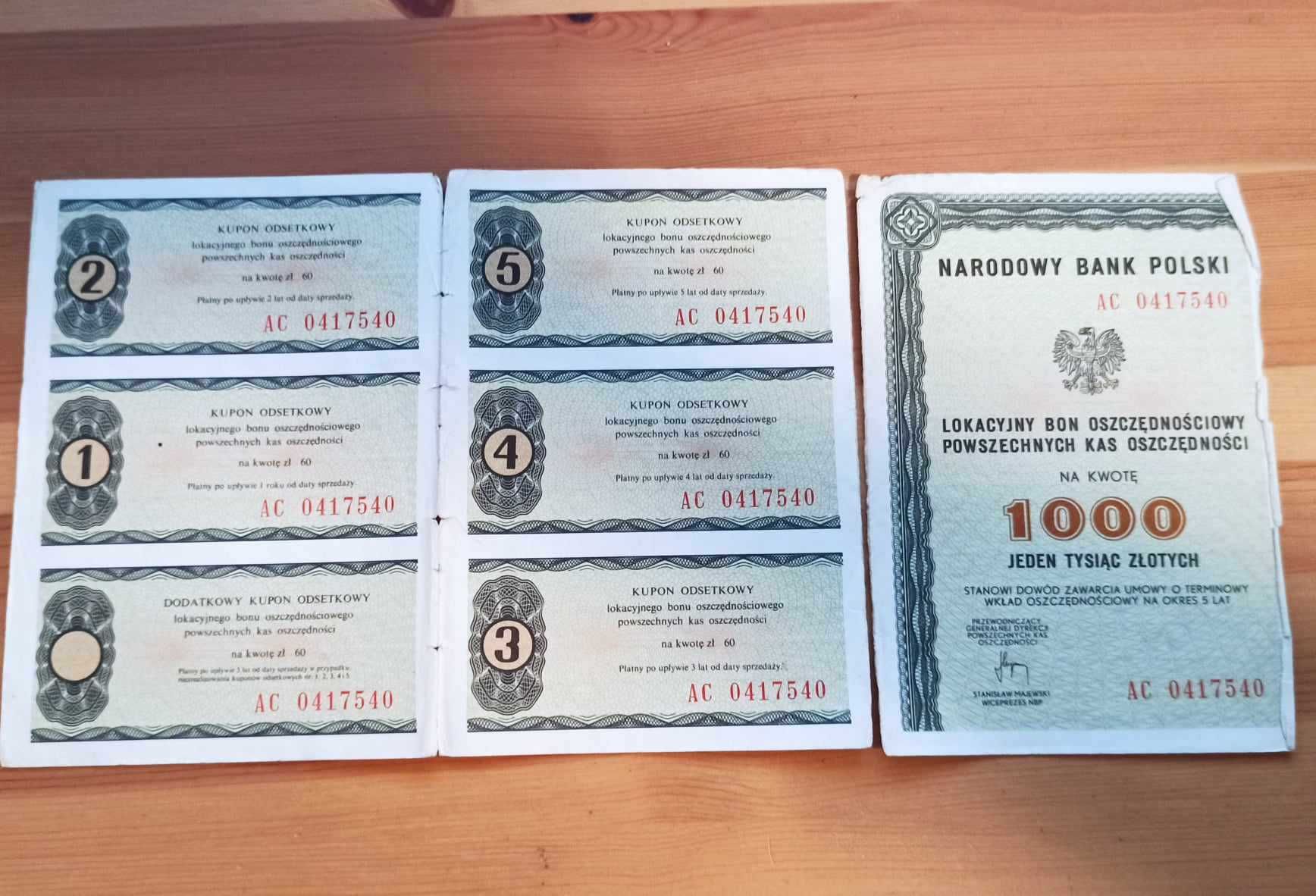 Lokacyjny bon oszczędnościowy na kwotę 1000 złotych