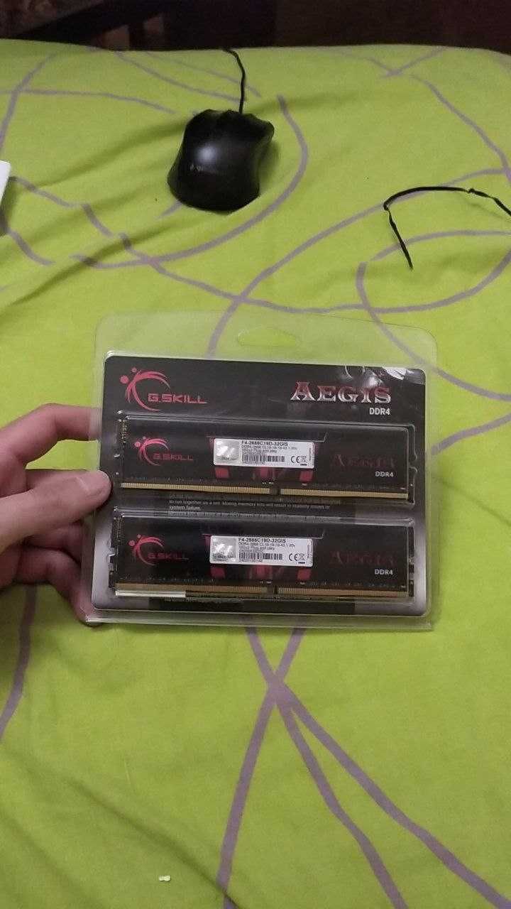 G.Skill 32 GB (2x16GB) DDR4 2666 MHz Aegis на гарантии полный комплект