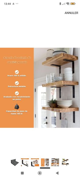 6 sztuk ściennych wsporników półkowych, wytrzymałe 30 cm