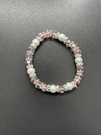 różowo - biała bransoletka