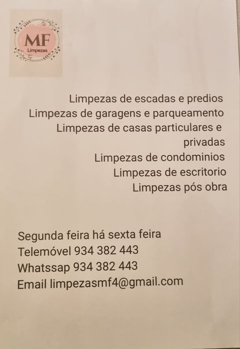 Serviços de limpezas
