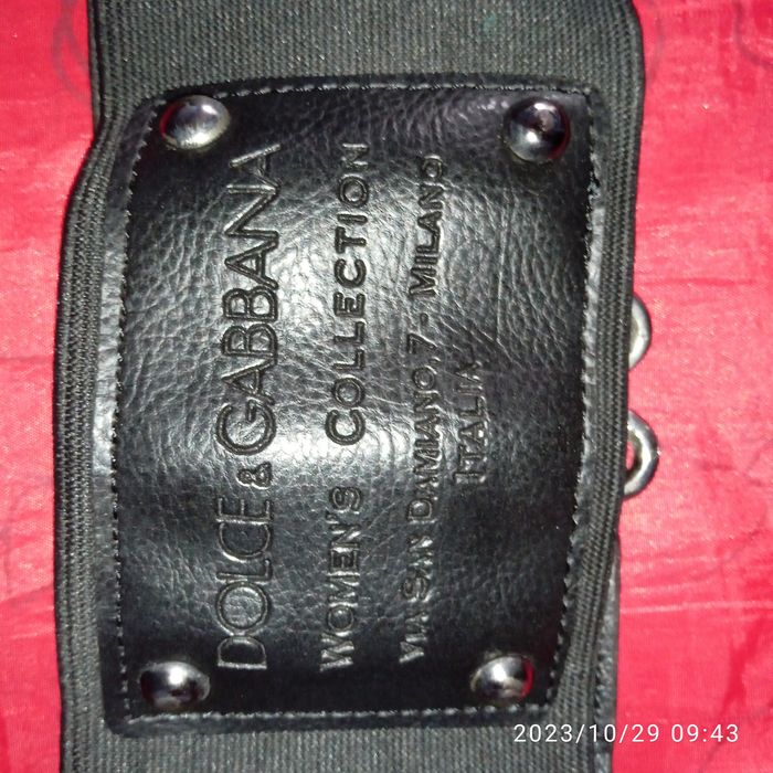 Gruby Pasek Pas Biodrowy Klamra Dolce & Gabbana Skóra 100 % Oryginalny