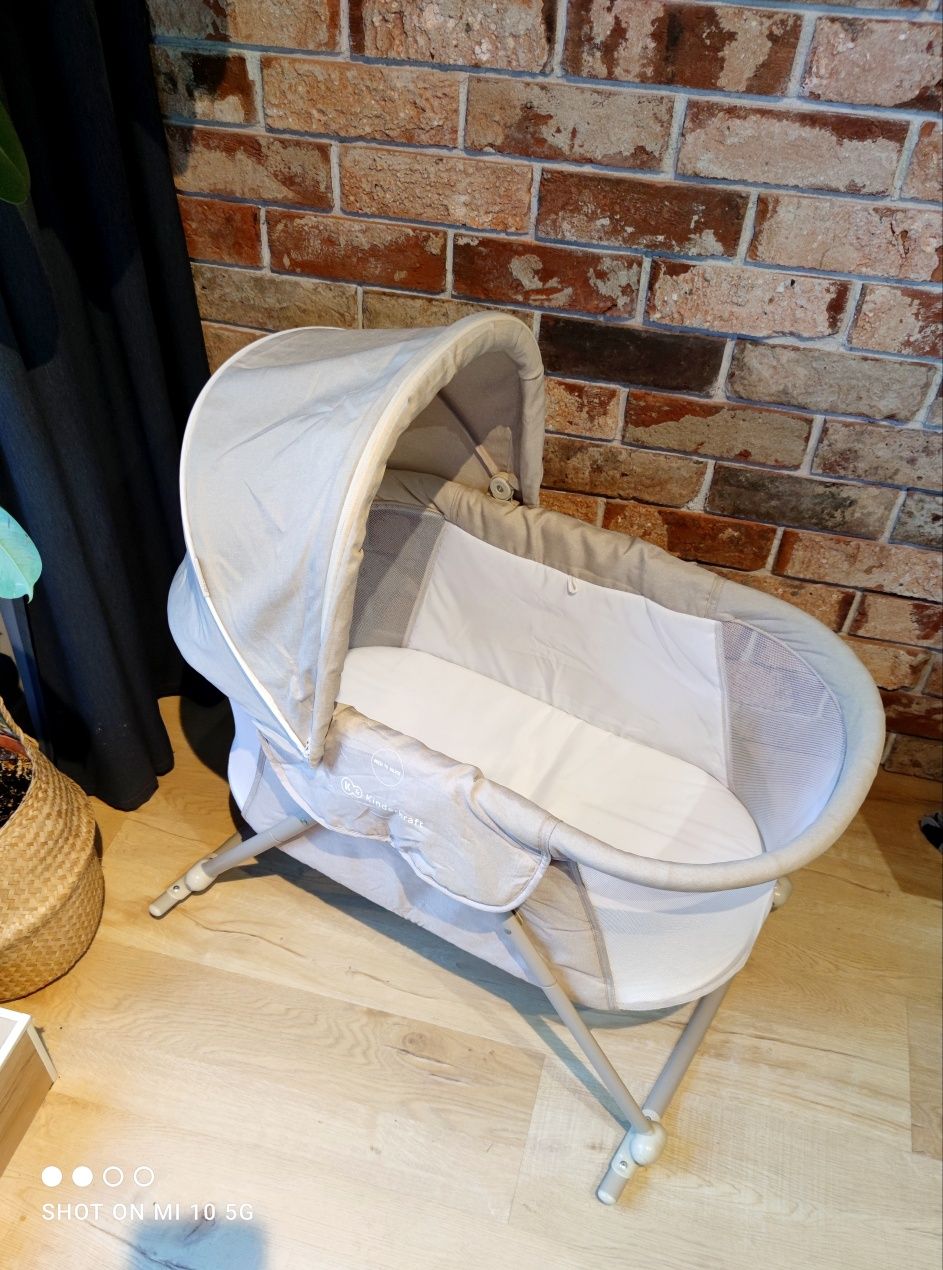 Kołyska łóżeczko wielofunkcyjne składane kinderkraft beż z pokrowcem