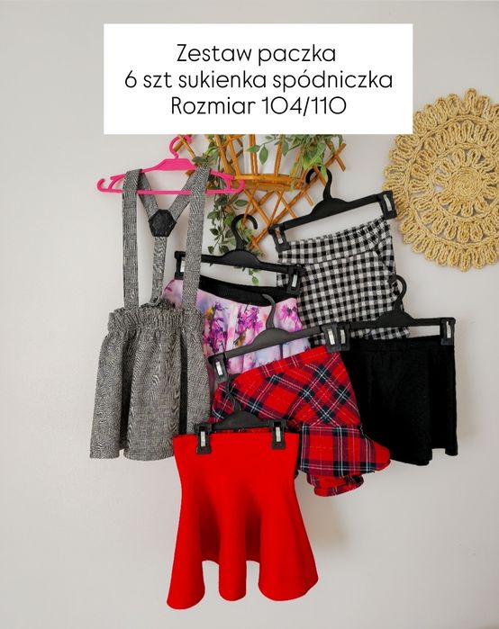 Zestaw 7 szt sukienka spódnica spódnico spodnie dla dziewczynki 104 11