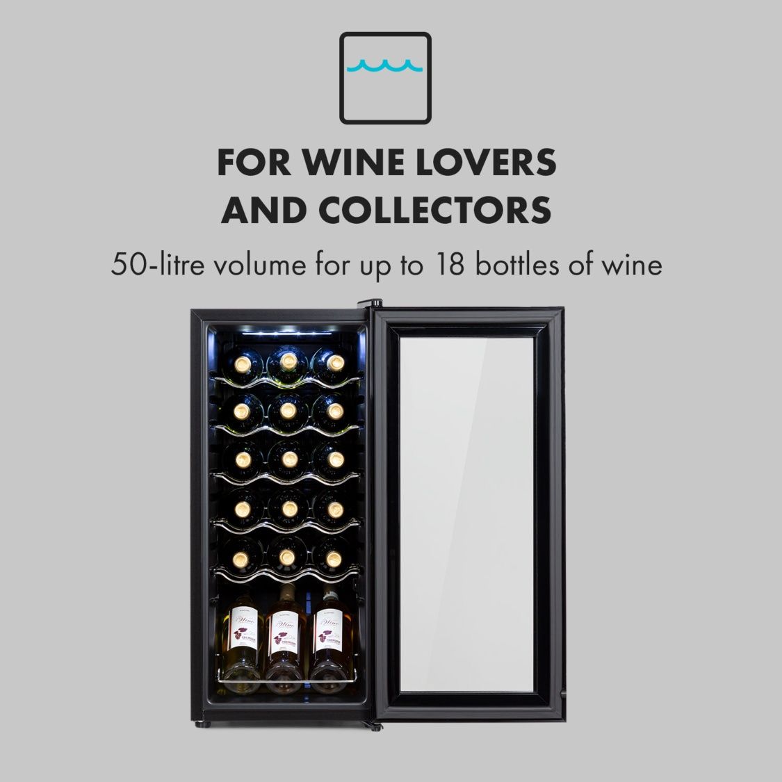 Nowa Winiarka Chłodziarka Lodówka na Wino Klarstein Shiraz 18 Slim Uno