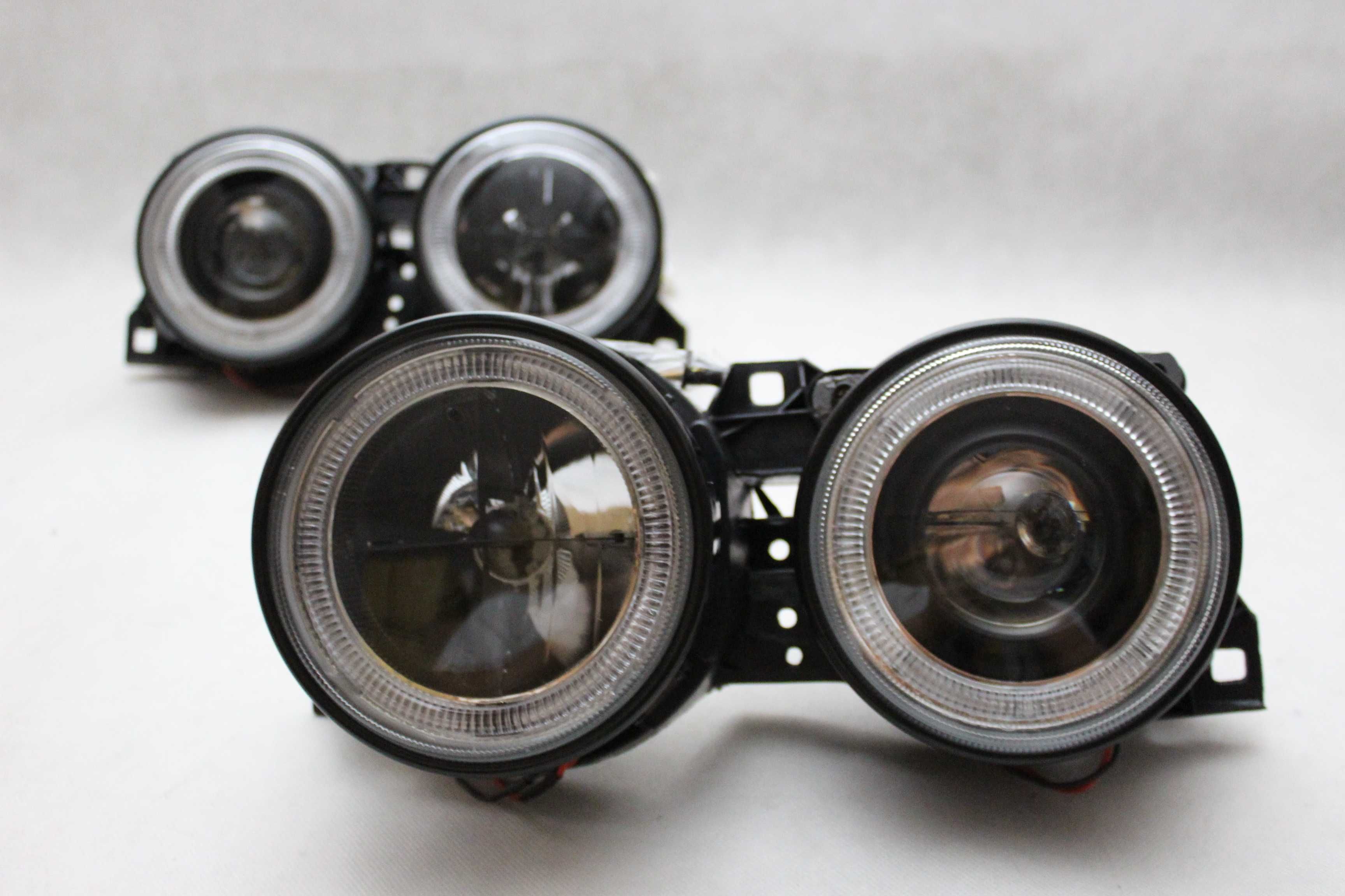 Lampy reflektory przednie przód BMW E30 82-94 RINGI ANGEL EYES Black 1