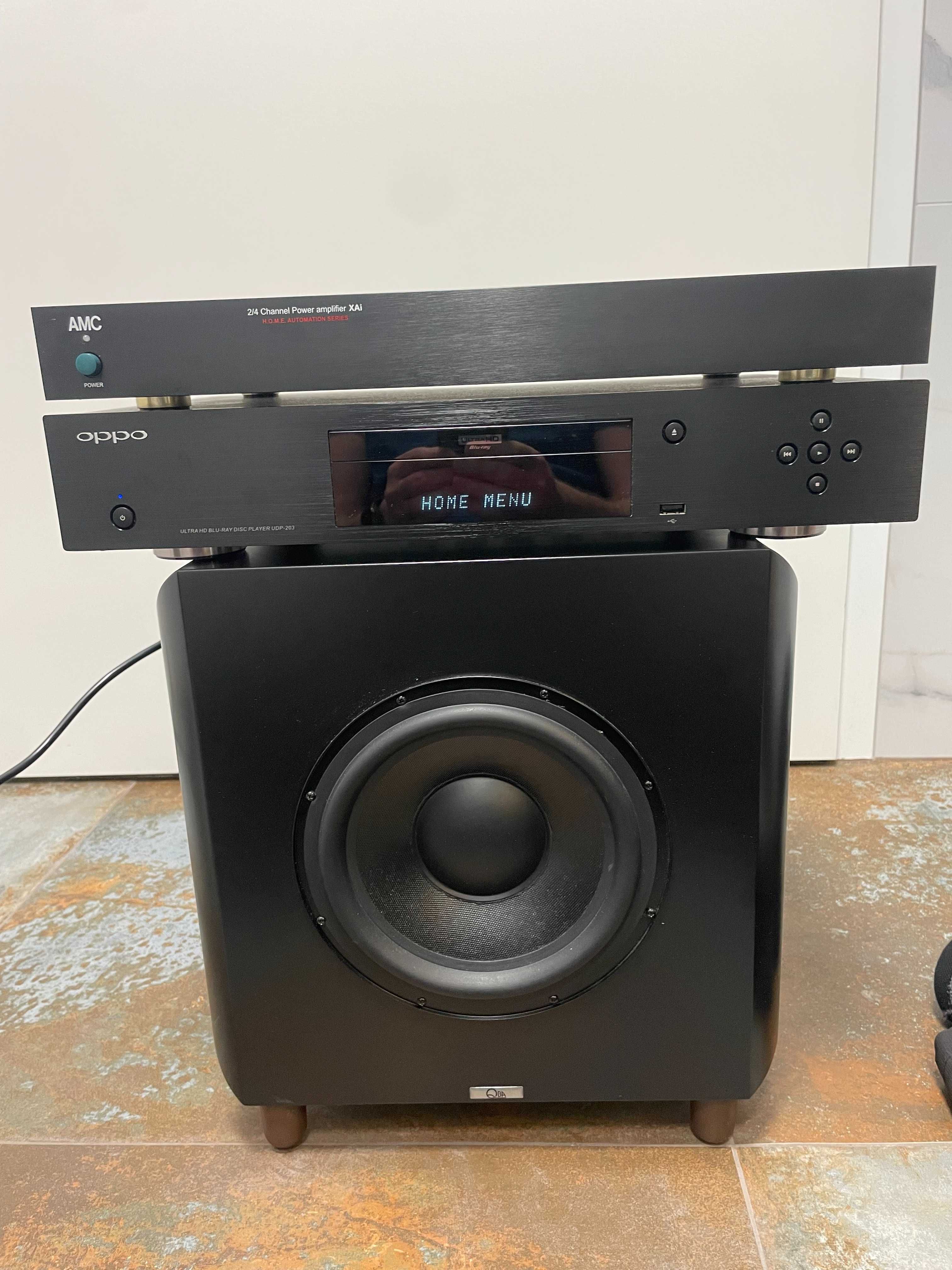 Kino domowe  głośnik centralny subwoofer bas końcówka