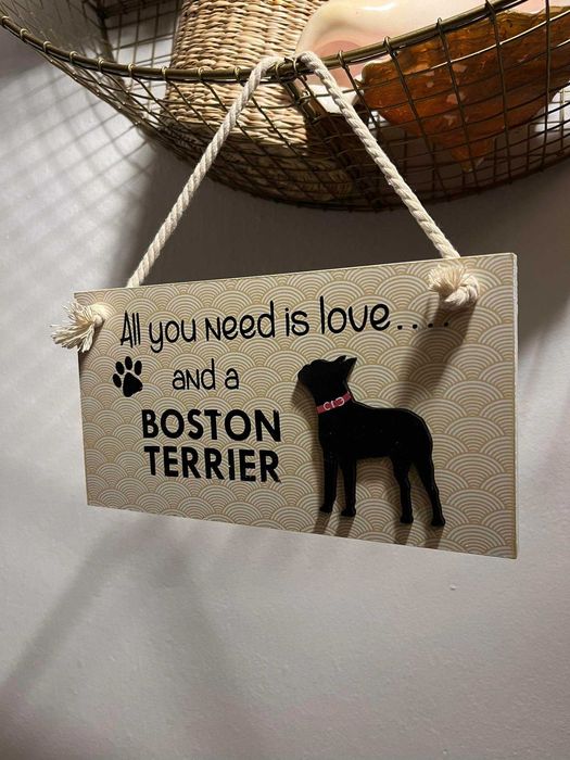 Boston Terrier plakietka ozdobna z Portugalii