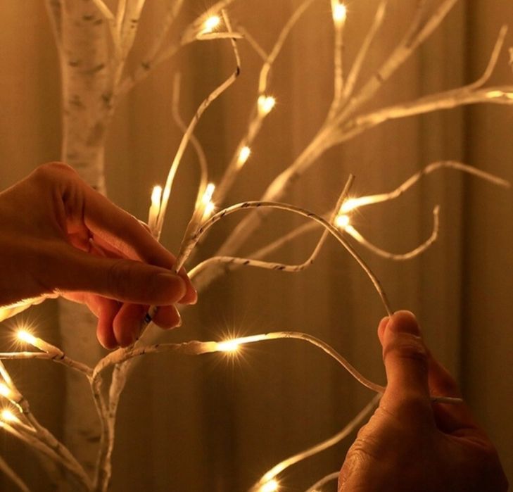 Drzewko Ozdobne Świecące LED Brzoza 60cm