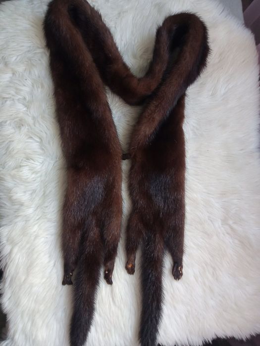 ЩГоржетка норка,комір з норки блакитний та коричневий,комір хутро