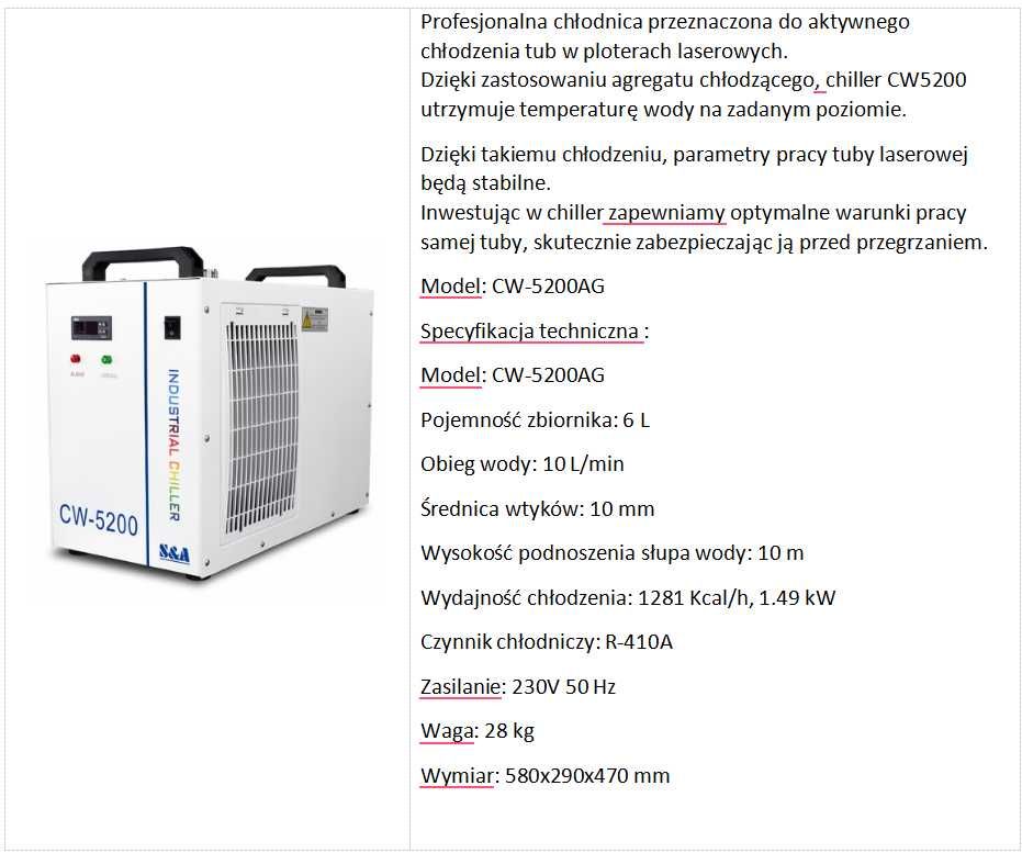 Laser CO2  160W   stół roboczy  1300x2500